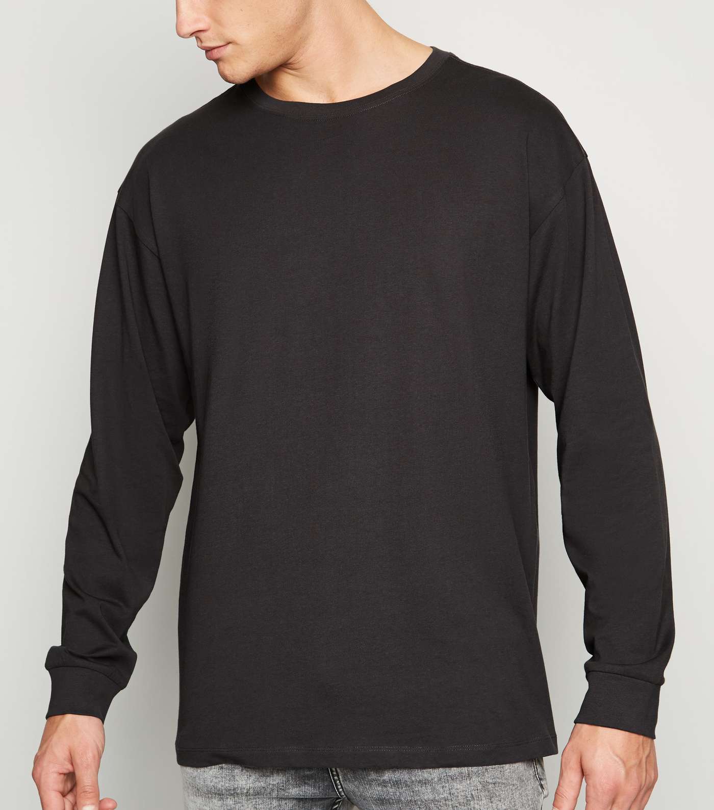 Dark Grey Oversized Long Sleeve T-Shirt