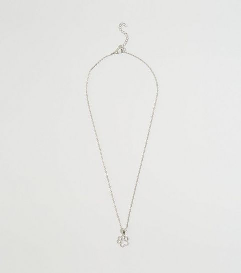 Silver Cubic Zirconia Paw Pendant Necklace
