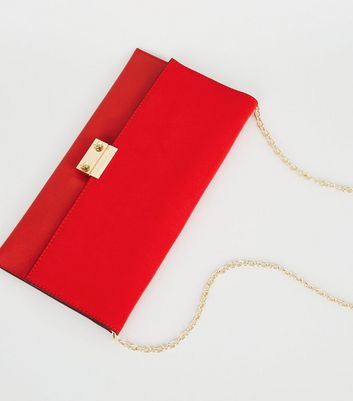 Red Leather-Look Suedette Clutch Bag New Look Vegan shop for Red Leather-Look Suedette Clutch Bag New Look Vegan at Shopo