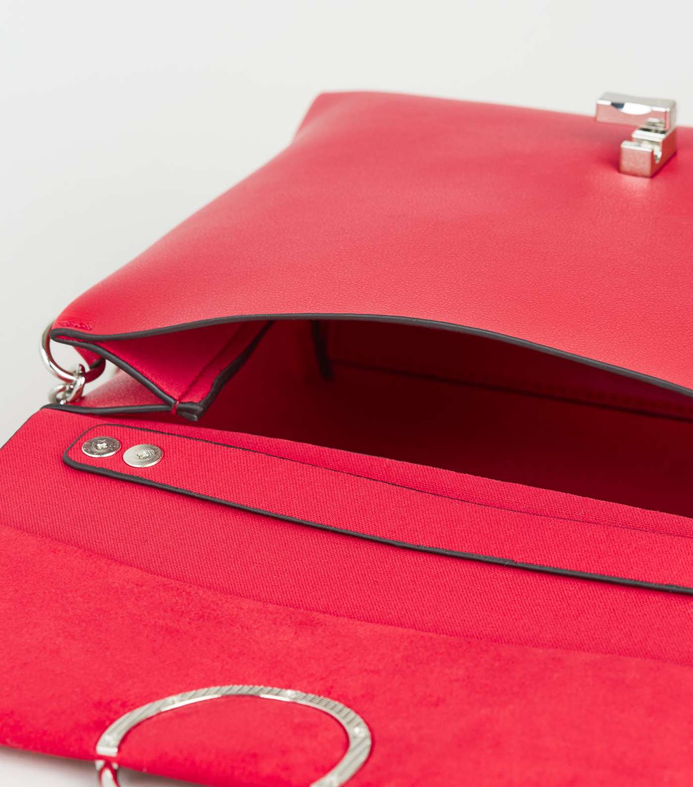Red Suedette Foldover Shoulder Bag Image 4