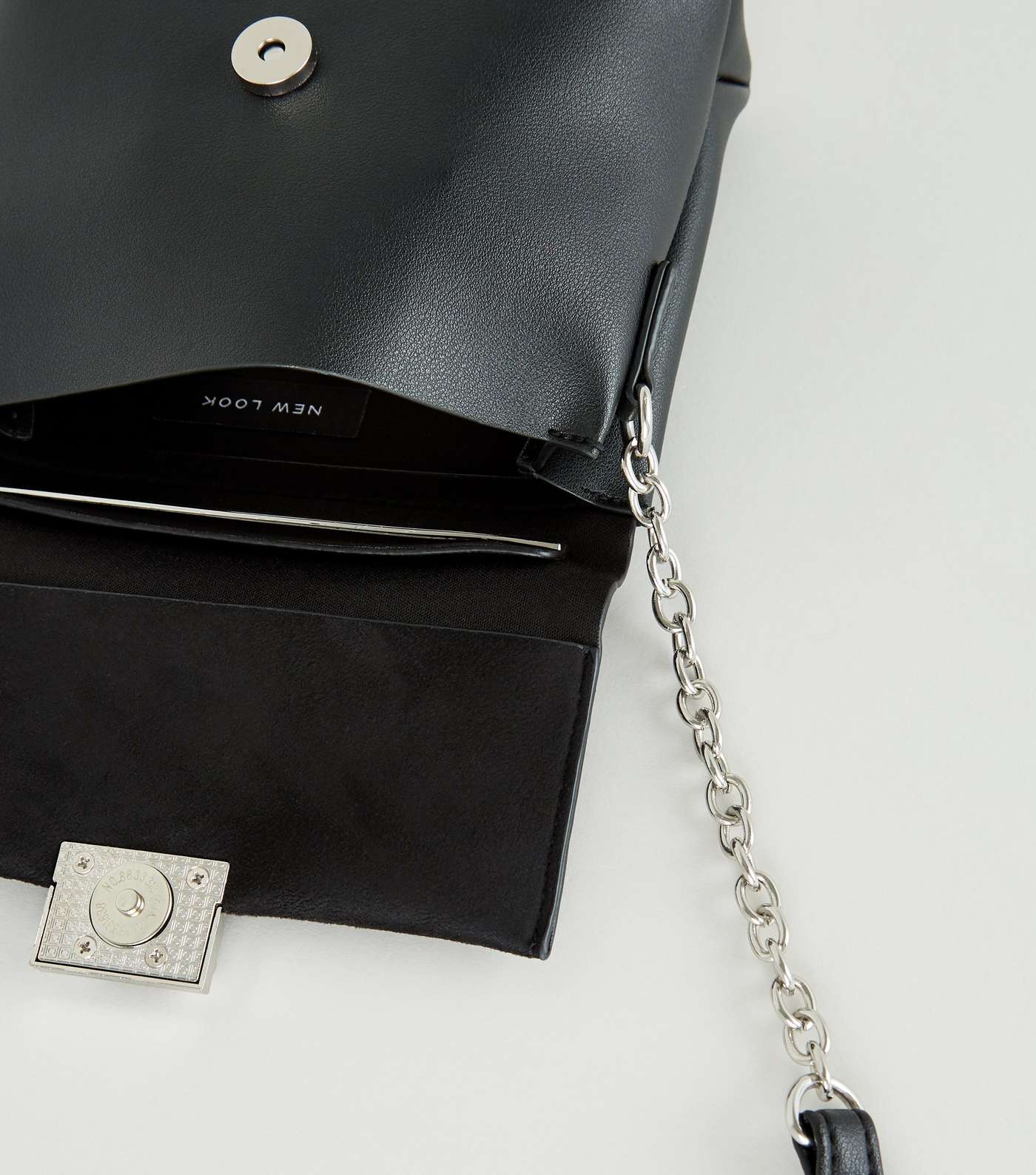 Black Leather-Look Studded Mini Shoulder Bag Image 4