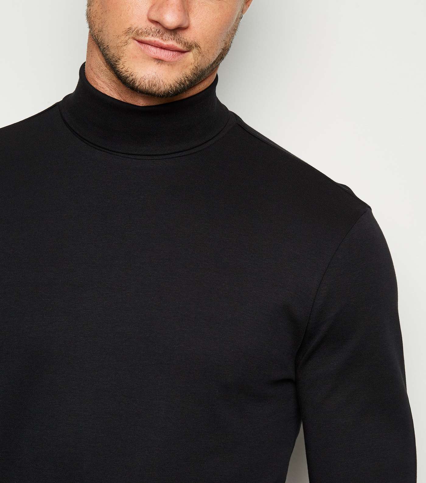 Black Long Sleeve Roll Neck Top Image 3