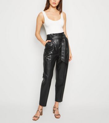 Buy Womens Black Leather Look Trousers High Waist Slim Fit Skinny Butt  Lifting Jeans Online at desertcartINDIA