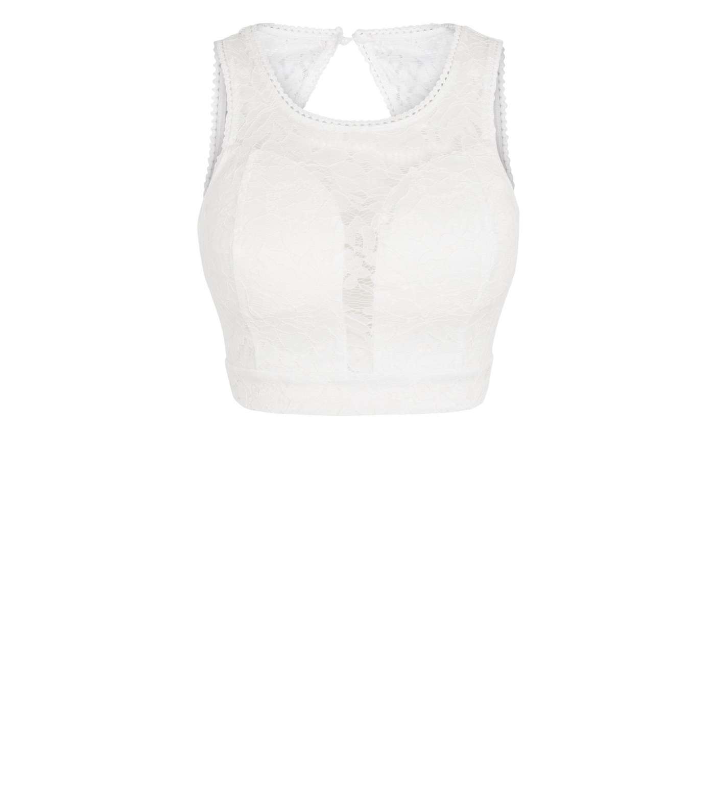 Cameo Rose White Lace Bustier Crop Top Image 4