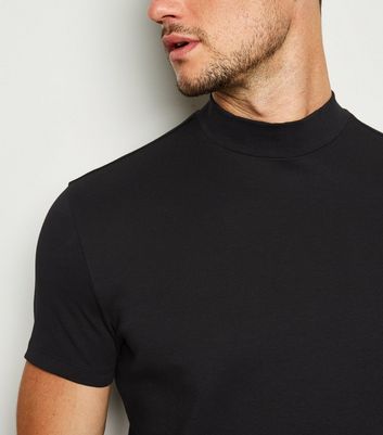 mens black turtleneck t shirt