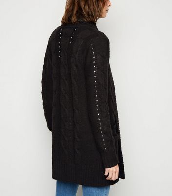 tall black cardigan