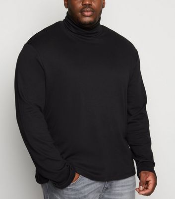 black roll neck long sleeve top