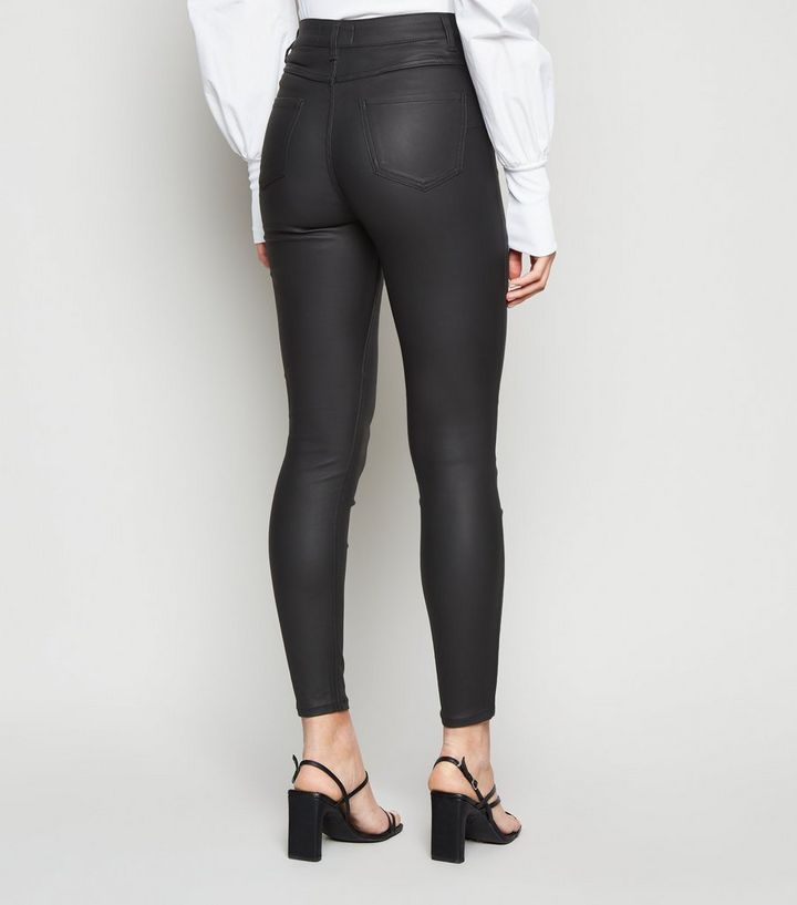 Black Leather Look Lift Shape Skinny Jenna Jeans New - Black Leather Skinny Jeans Black Leather Look Lift Shape Skinny Jenna Jeans New - Black Leather Skinny Jeans