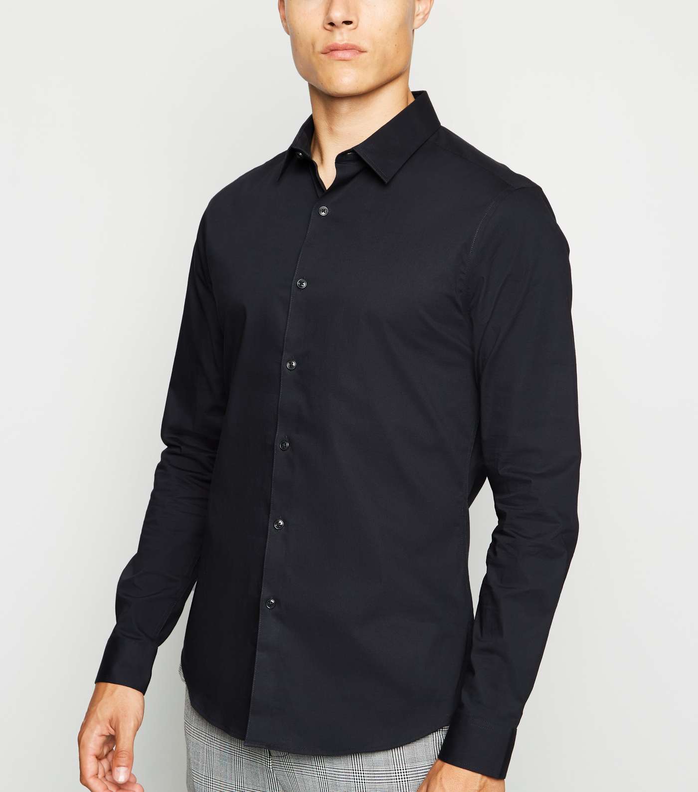 Black Long Sleeve Muscle Fit Shirt