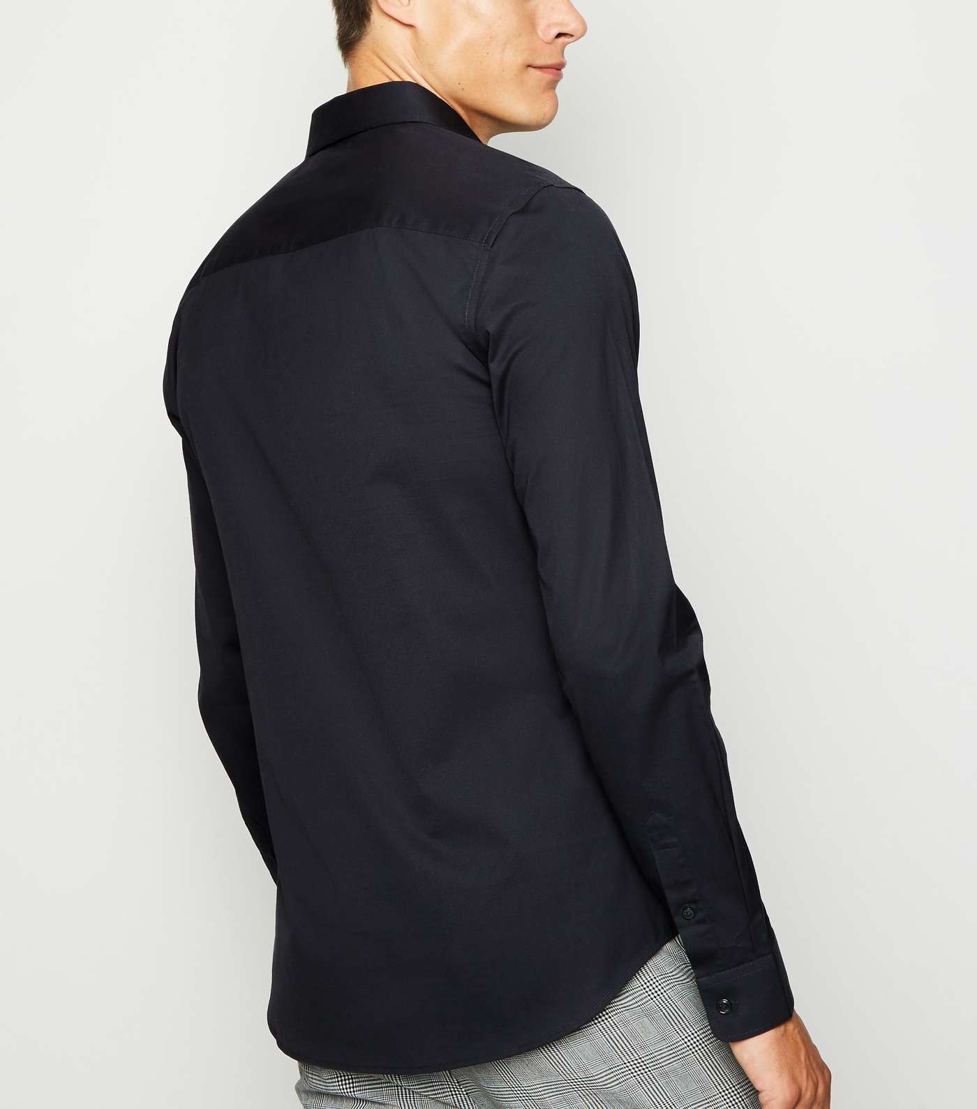 Black Long Sleeve Muscle Fit Shirt Image 3