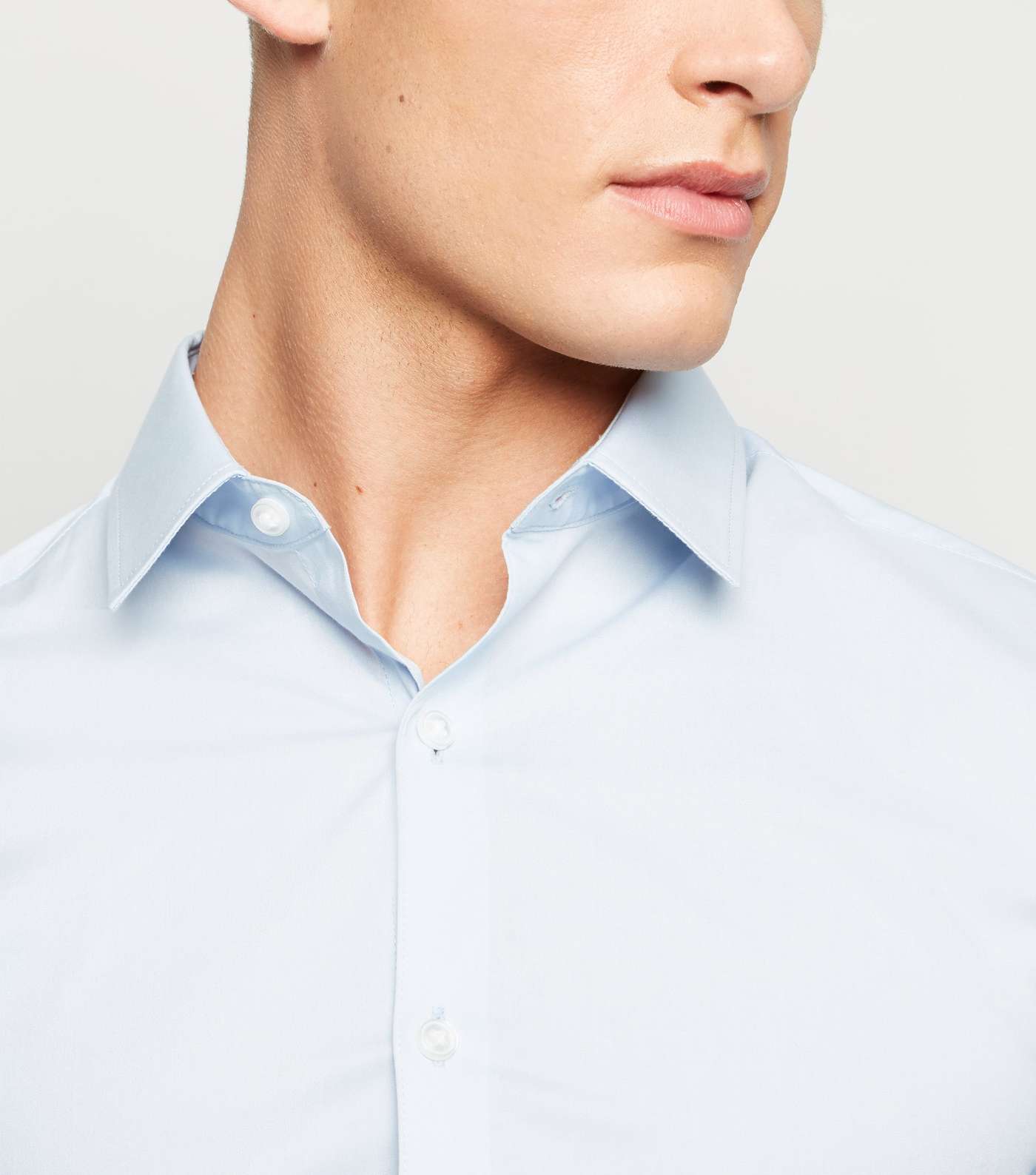 Pale Blue Long Sleeve Muscle Fit Shirt Image 5