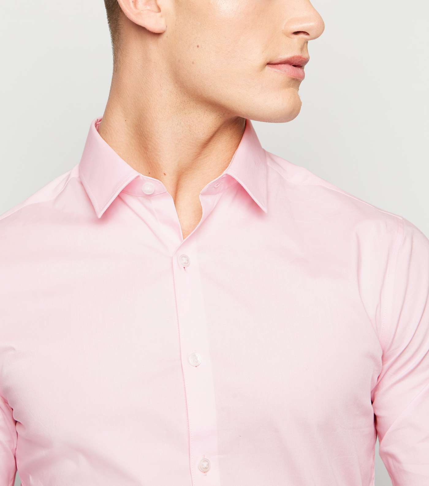 Pink Long Sleeve Muscle Fit Shirt Image 5