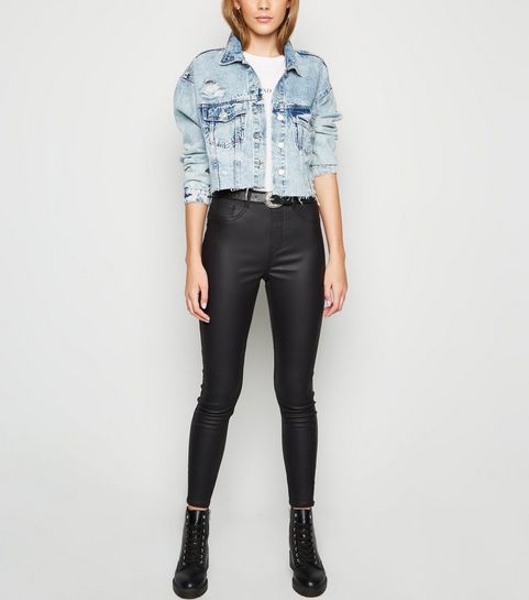 Black Coated 'Lift & Shape' Jeggings