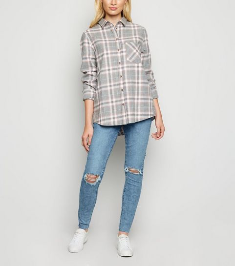 Tall Blue Ripped Knee High Waist Super Skinny Jeans