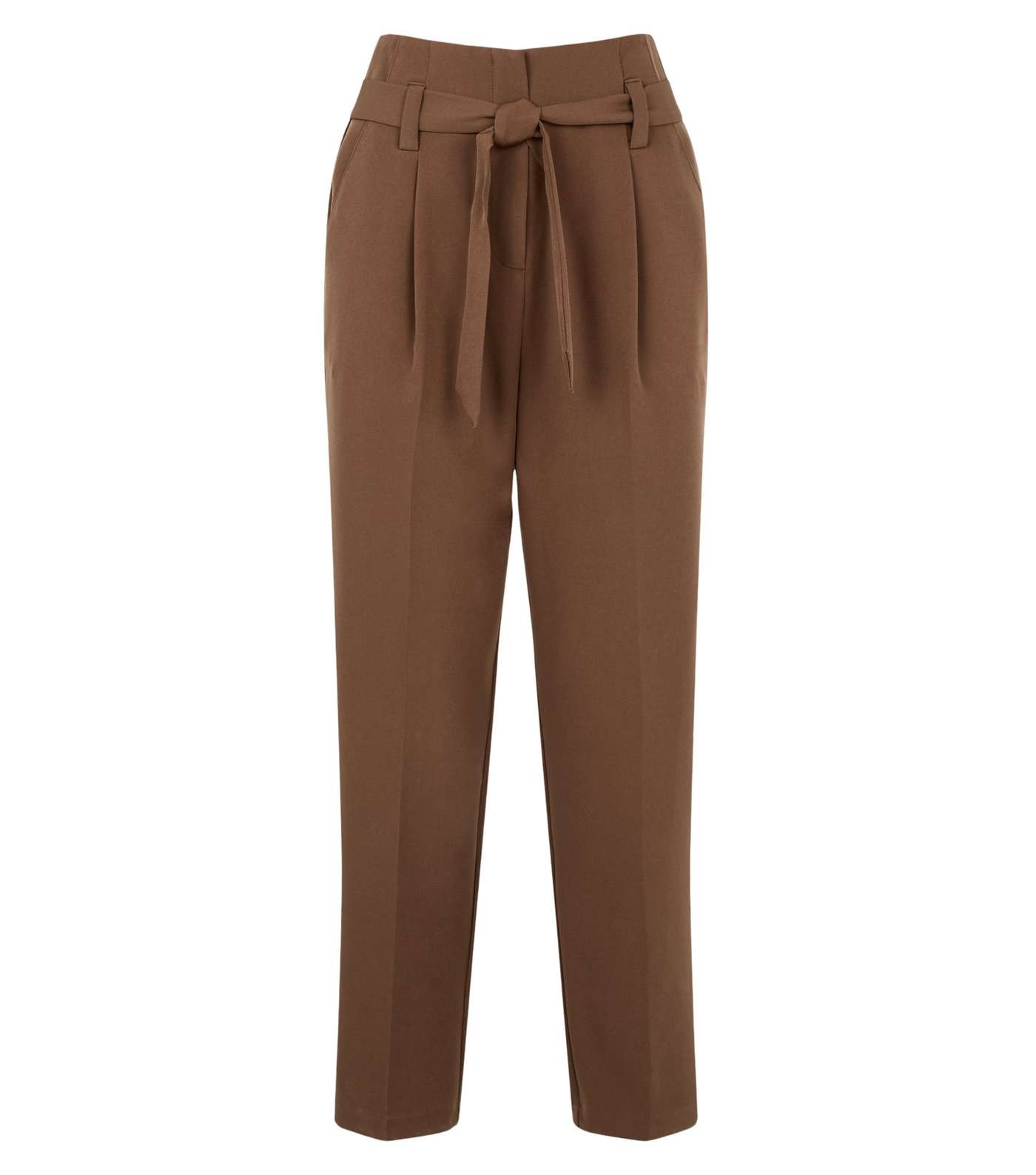 Brown Belted High Waist Trousers Image 4