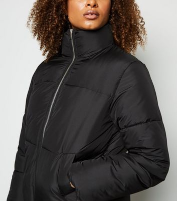 black cropped puffer jacket