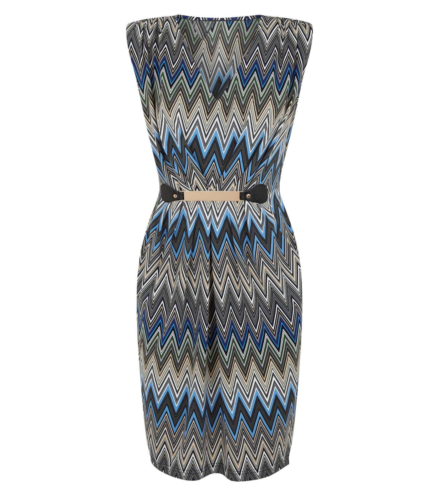 Mela Multicoloured Chevron Belted Dress Image 4