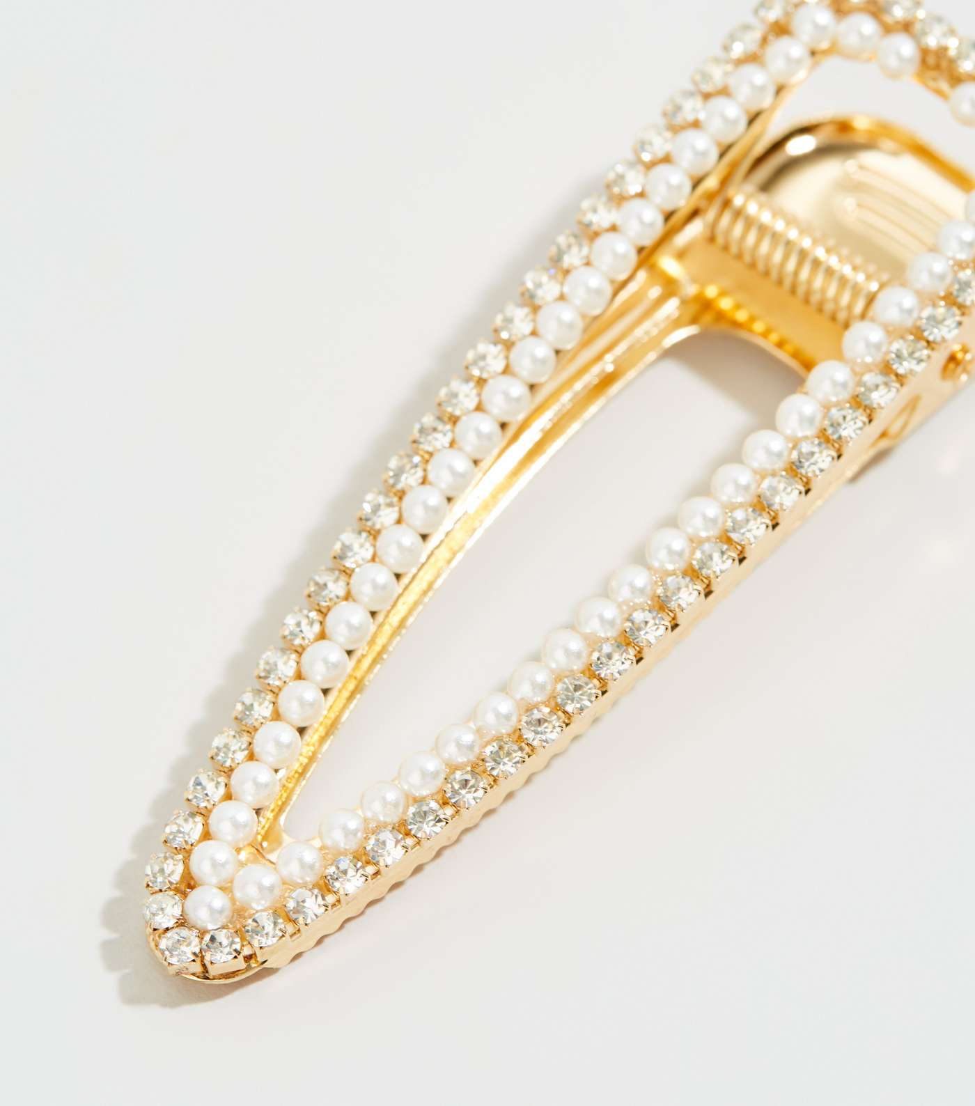 Cream Faux Pearl Diamanté Hair Clip Image 3