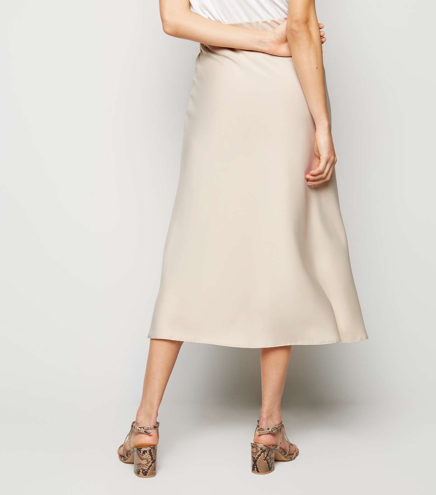 Stone Bias Cut Satin Midi Skirt Image 3