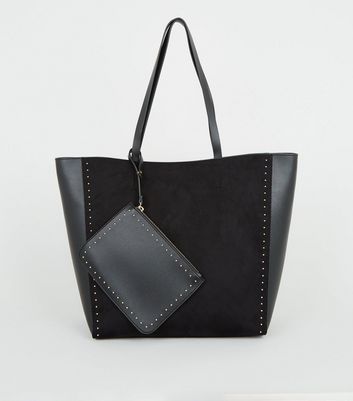 Black studded tote sale