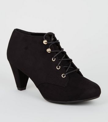 black cone heels