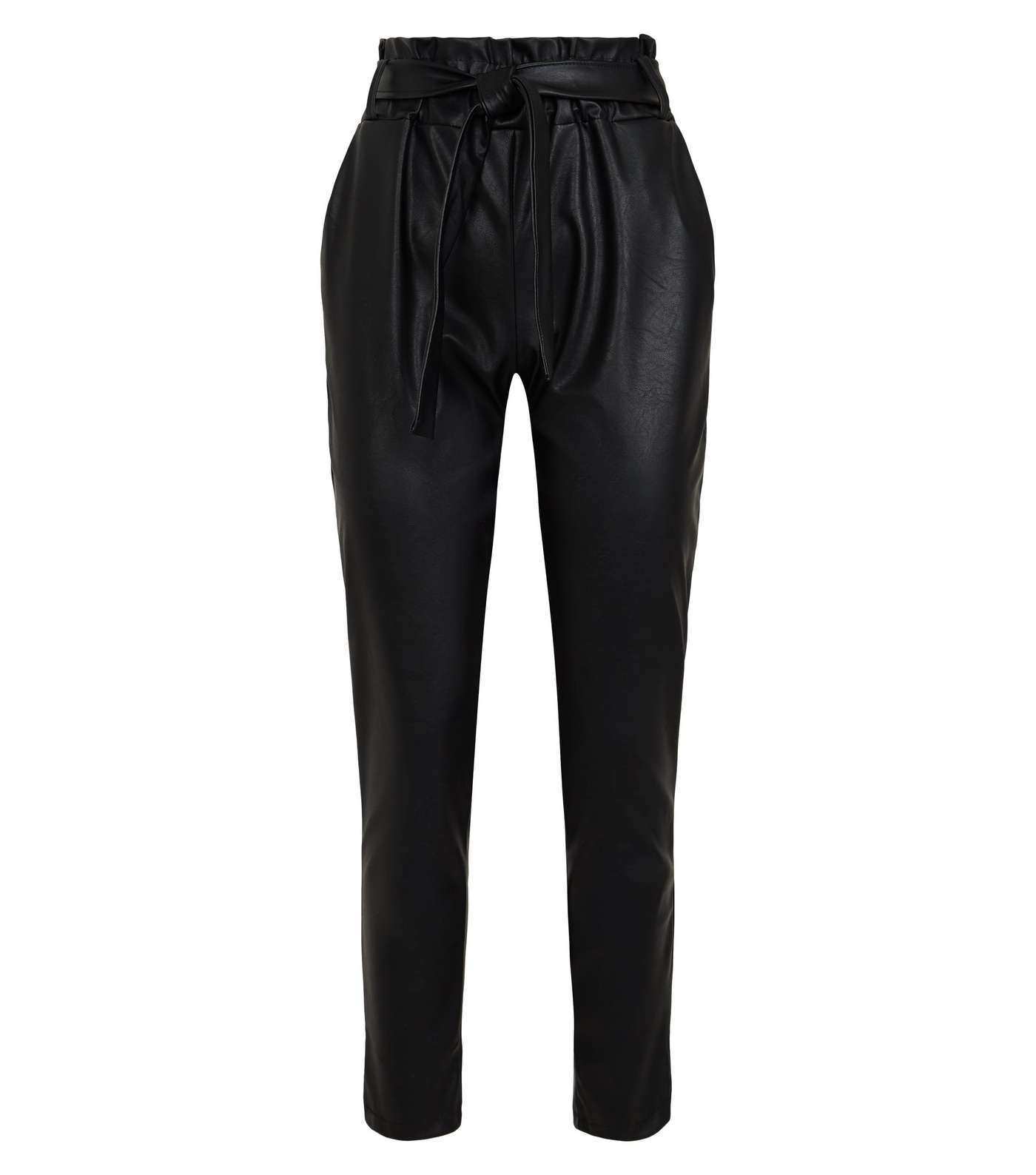 Cameo Rose Black Leather-Look High Waist Trousers Image 4
