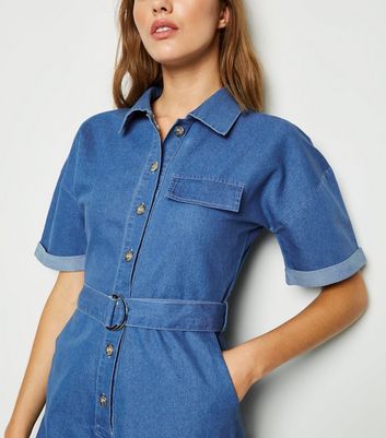 blue utility playsuit