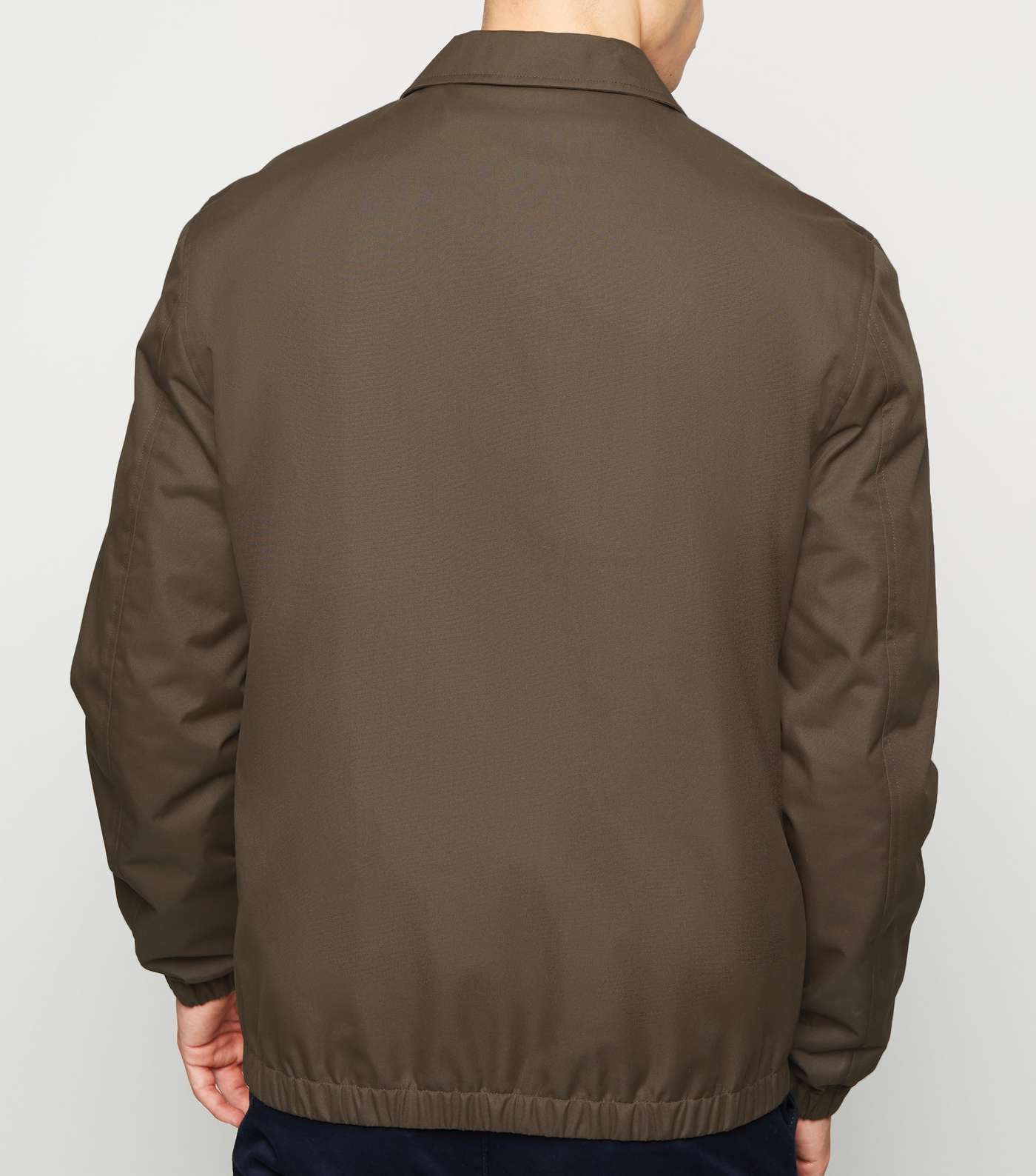 Dark Brown Collared Harrington Jacket  Image 5