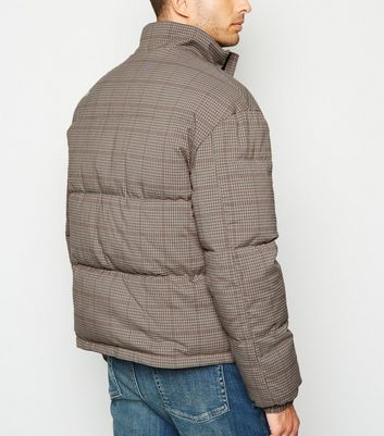 mens checked padded jacket