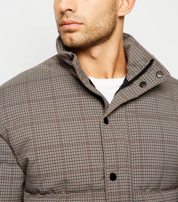 mens checked padded jacket