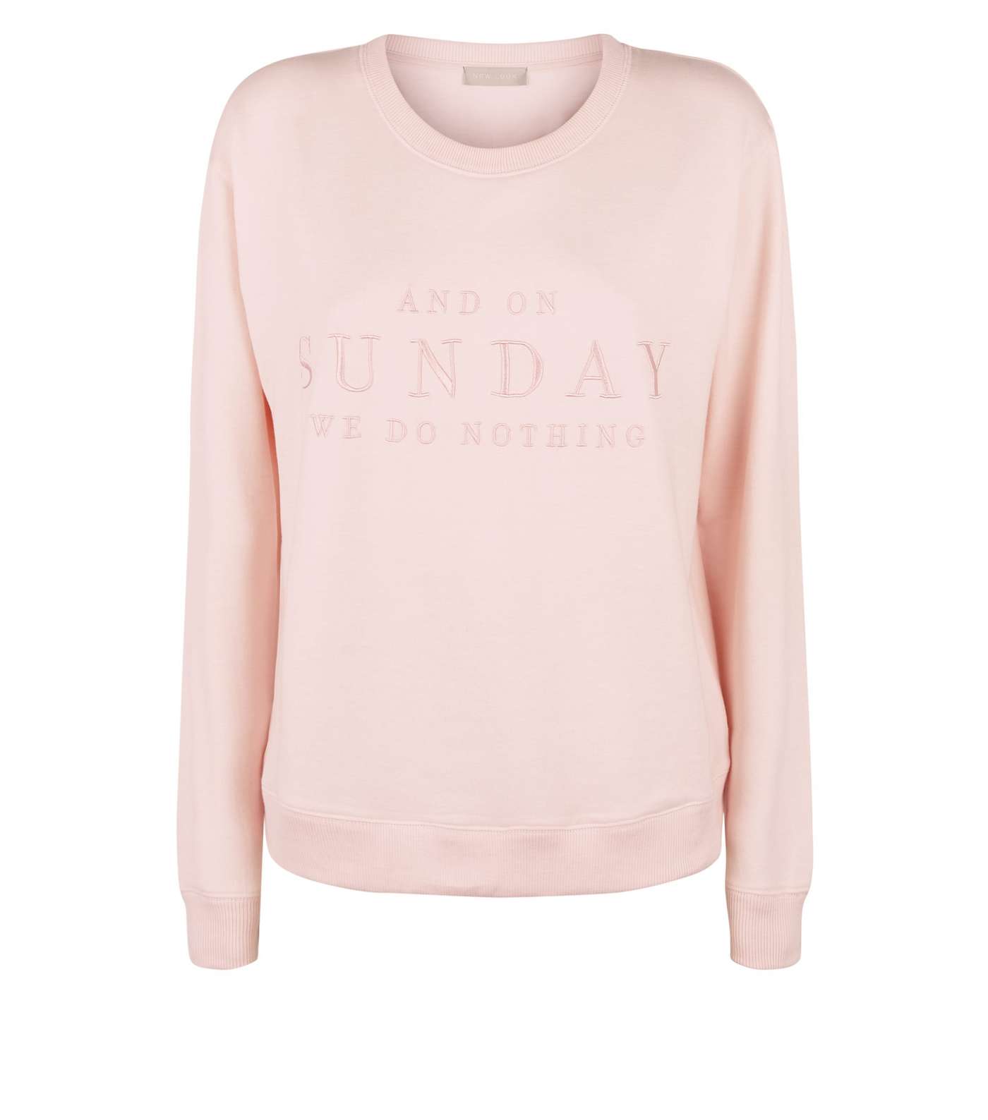 Mid Pink Sunday Slogan Pyjama Sweatshirt Image 4