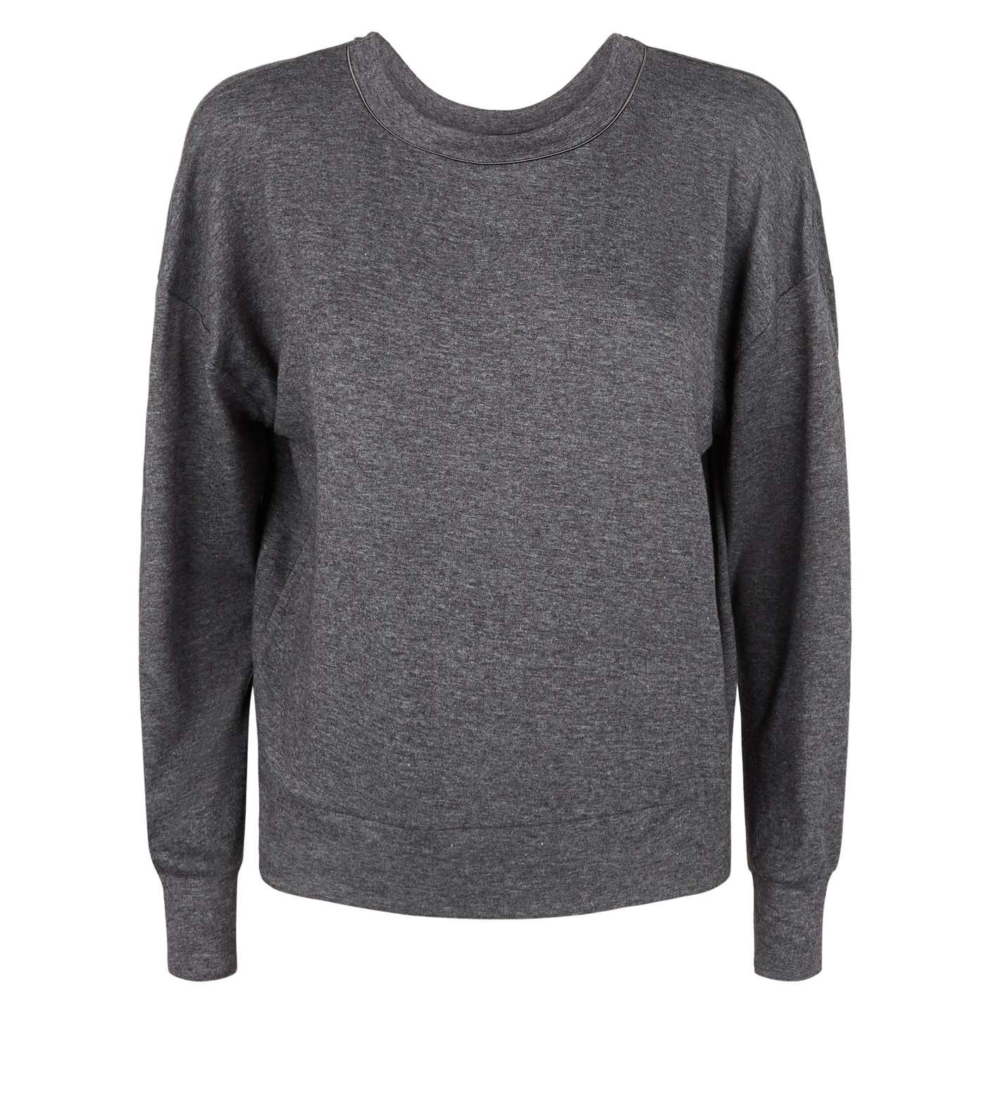 Dark Grey Brushed Jersey Lace Trim Sweatshirt Image 4