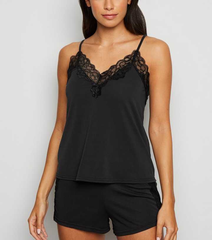 Camisole Black Lace Pyjama Set ASOS DESIGN Satin And Lace Cami And