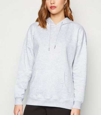 Pale Grey Long Sleeve Jersey Hoodie