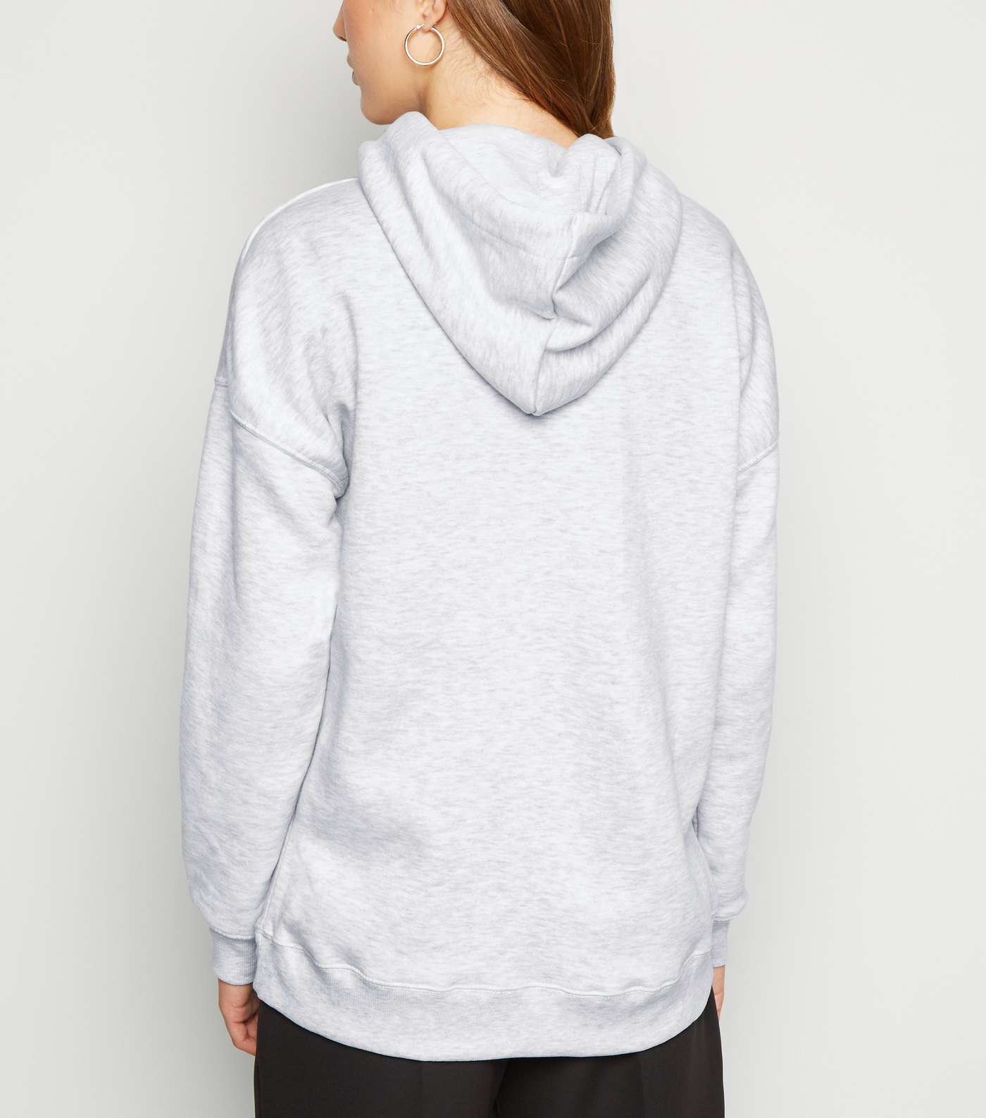 Pale Grey Long Sleeve Jersey Hoodie Image 3