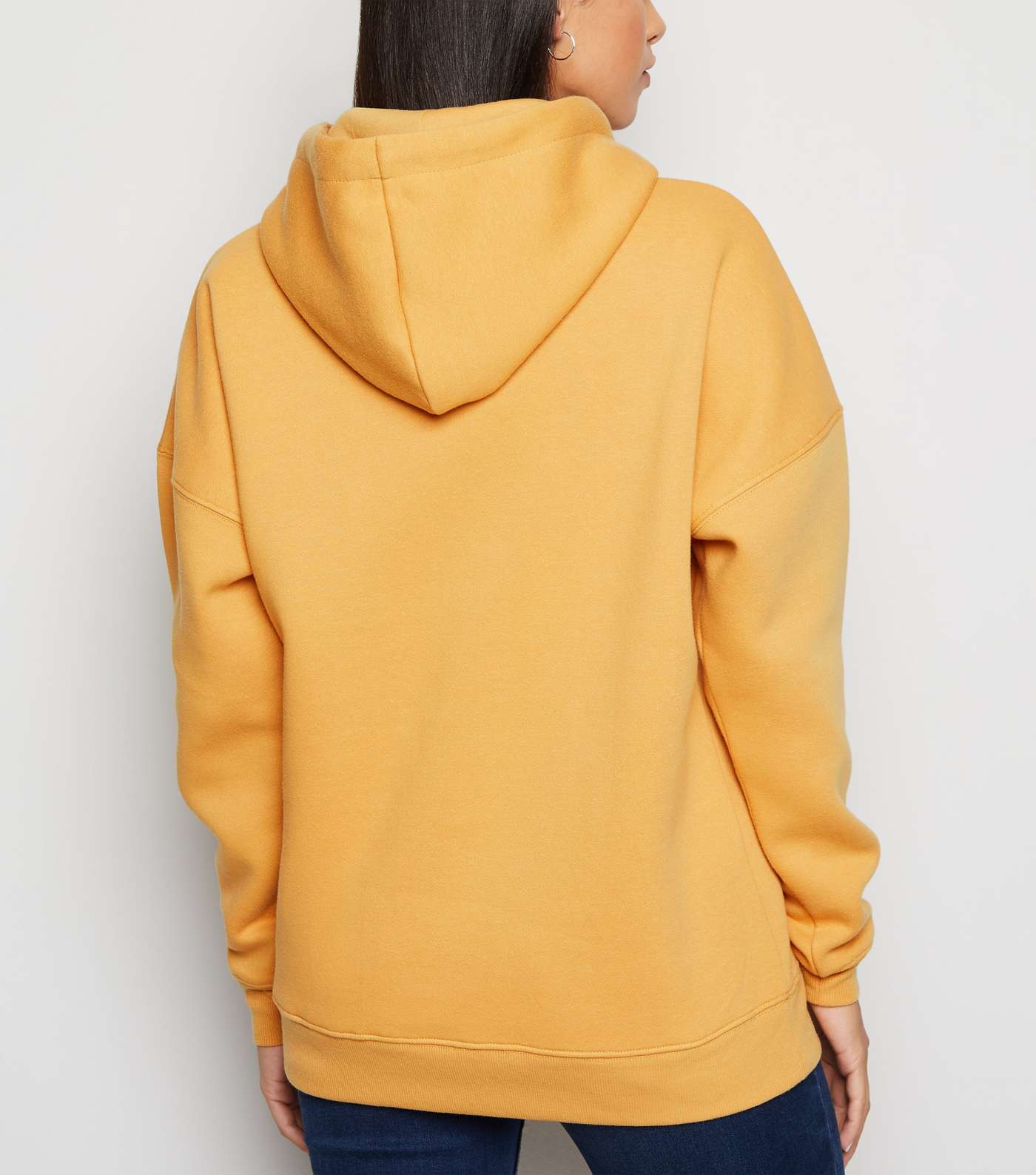 Yellow Long Sleeve Jersey Hoodie Image 3