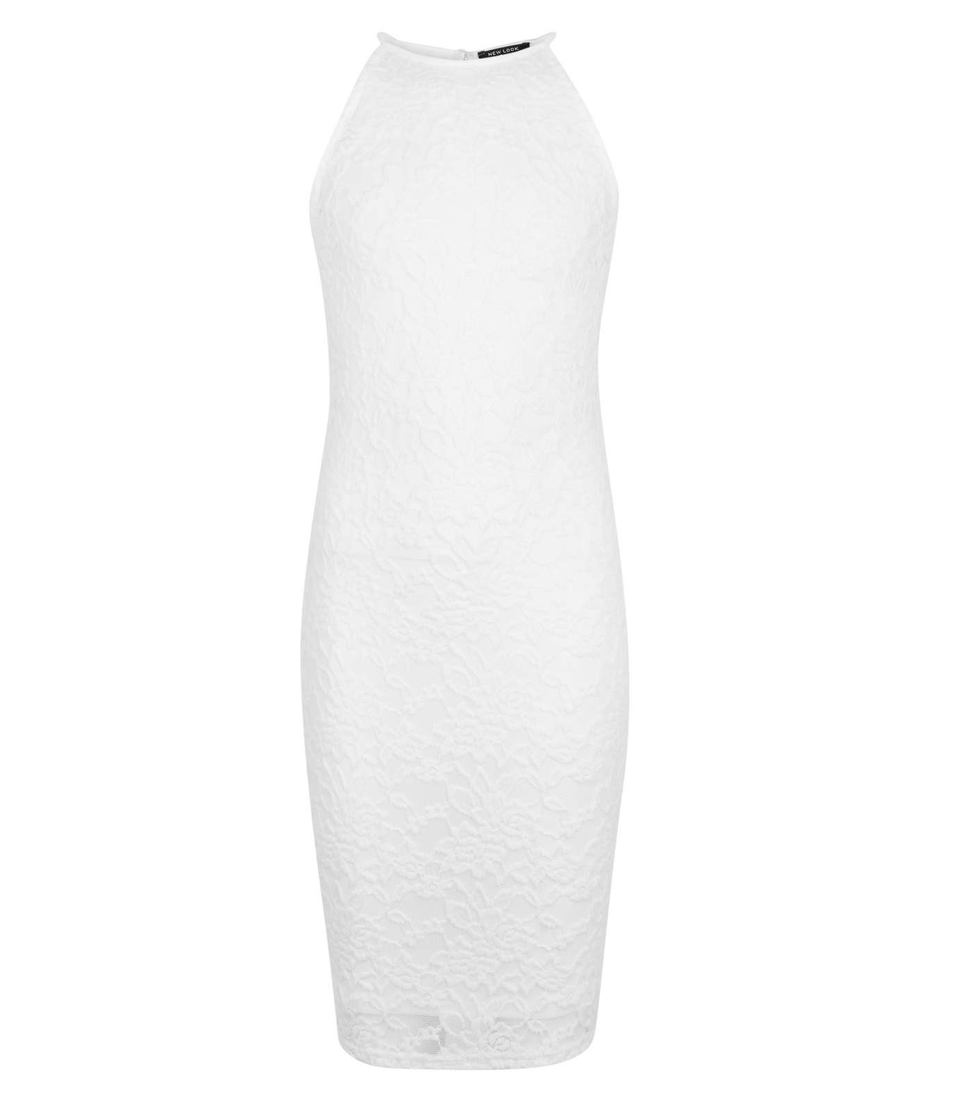 Girls White Lace Bodycon Dress Image 4