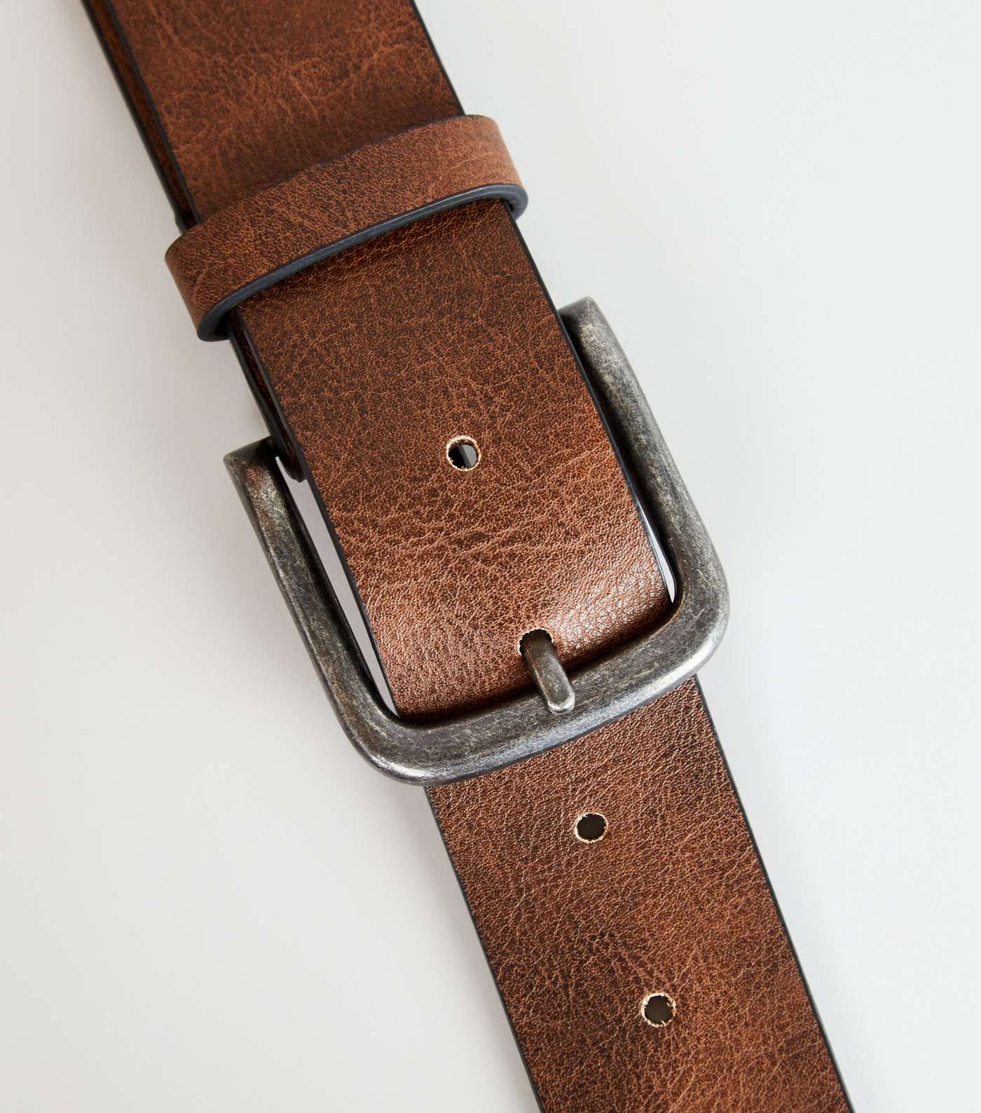Tan Leather-Look Buckle Belt Image 3