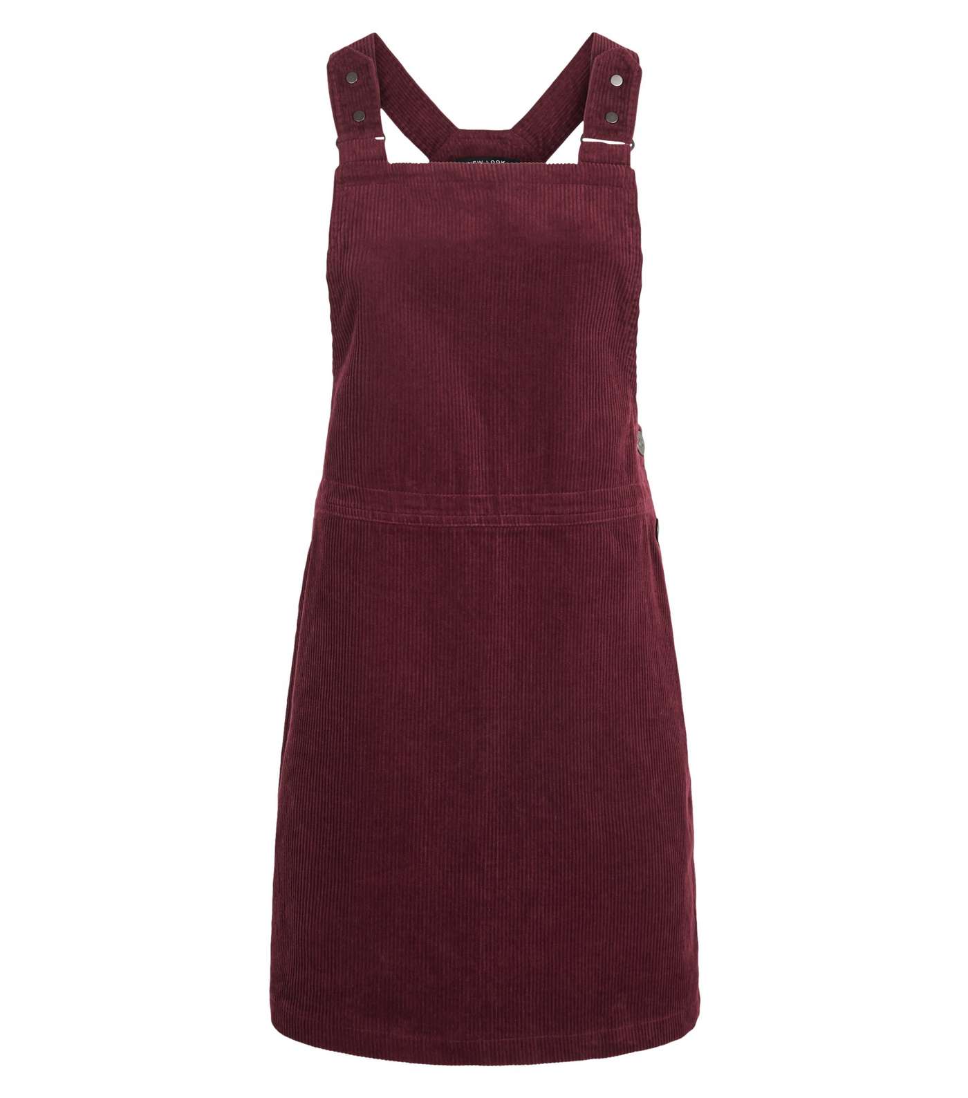 Petite Burgundy Cord Pinafore Dress Image 4