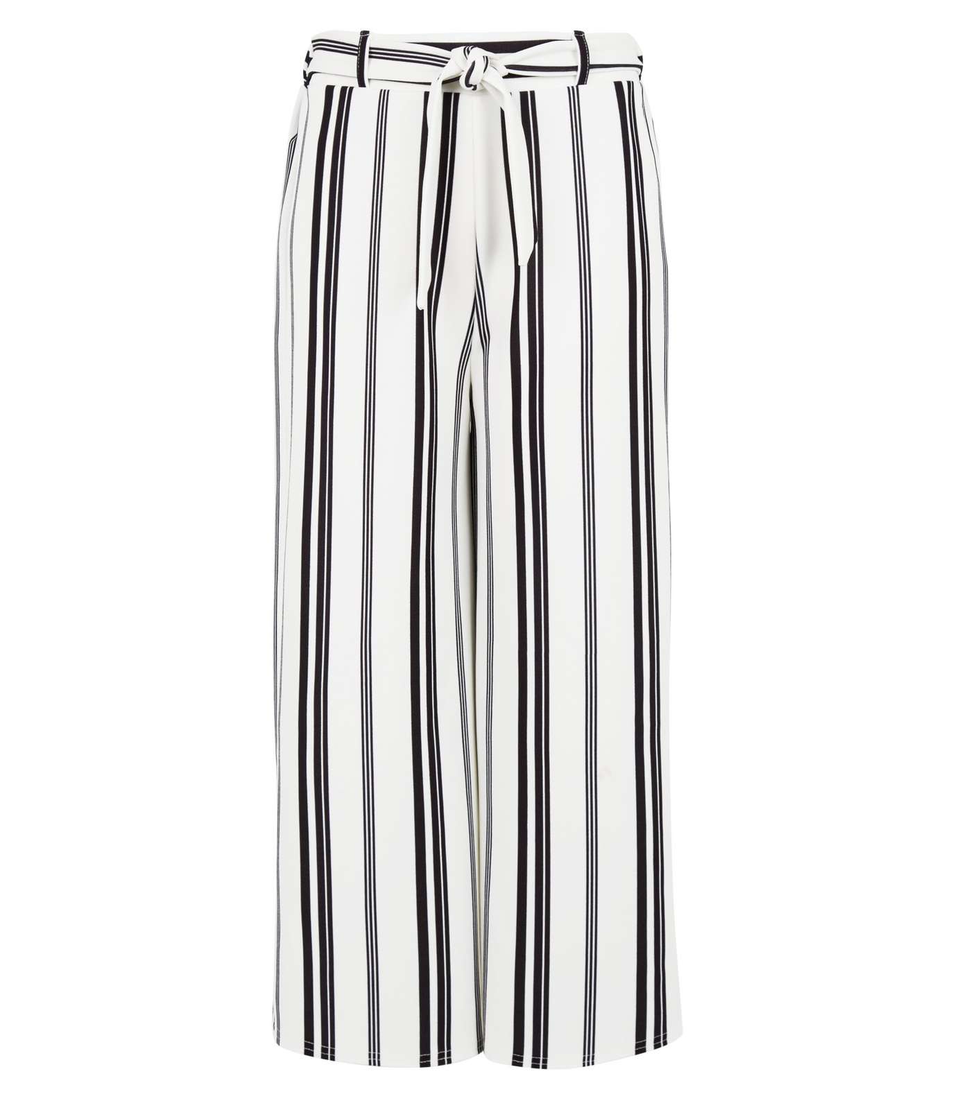 Girls White Stripe Crop Trousers Image 4