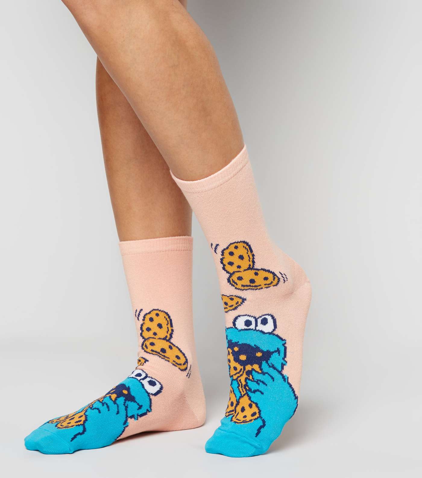 Coral Sesame Street Cookie Monster Socks Image 2