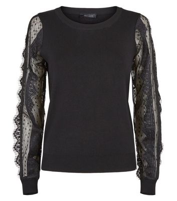 Pull noir manche transparente hot sale