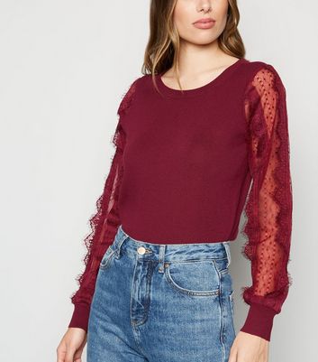 Sheer sleeve outlet jumper