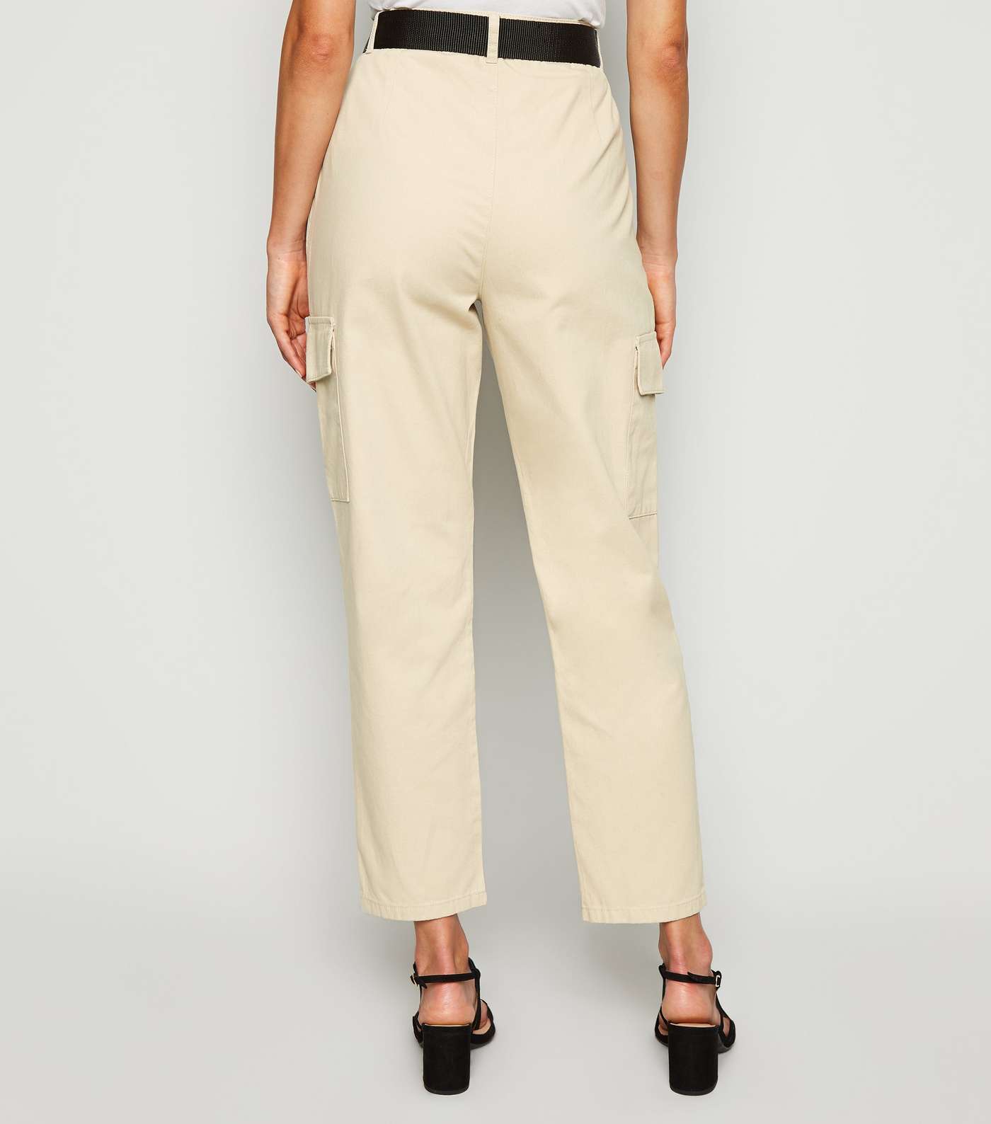 Stone Belted Denim Utility Trousers  Image 5