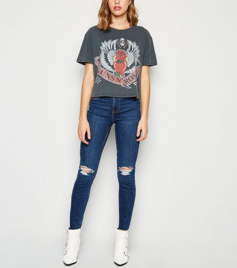 Blue Ripped Knee Skinny Jenna Jeans