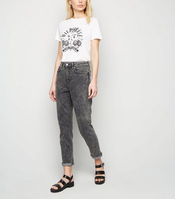 new look mom jeans black