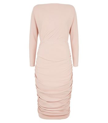 light pink bodycon midi dress