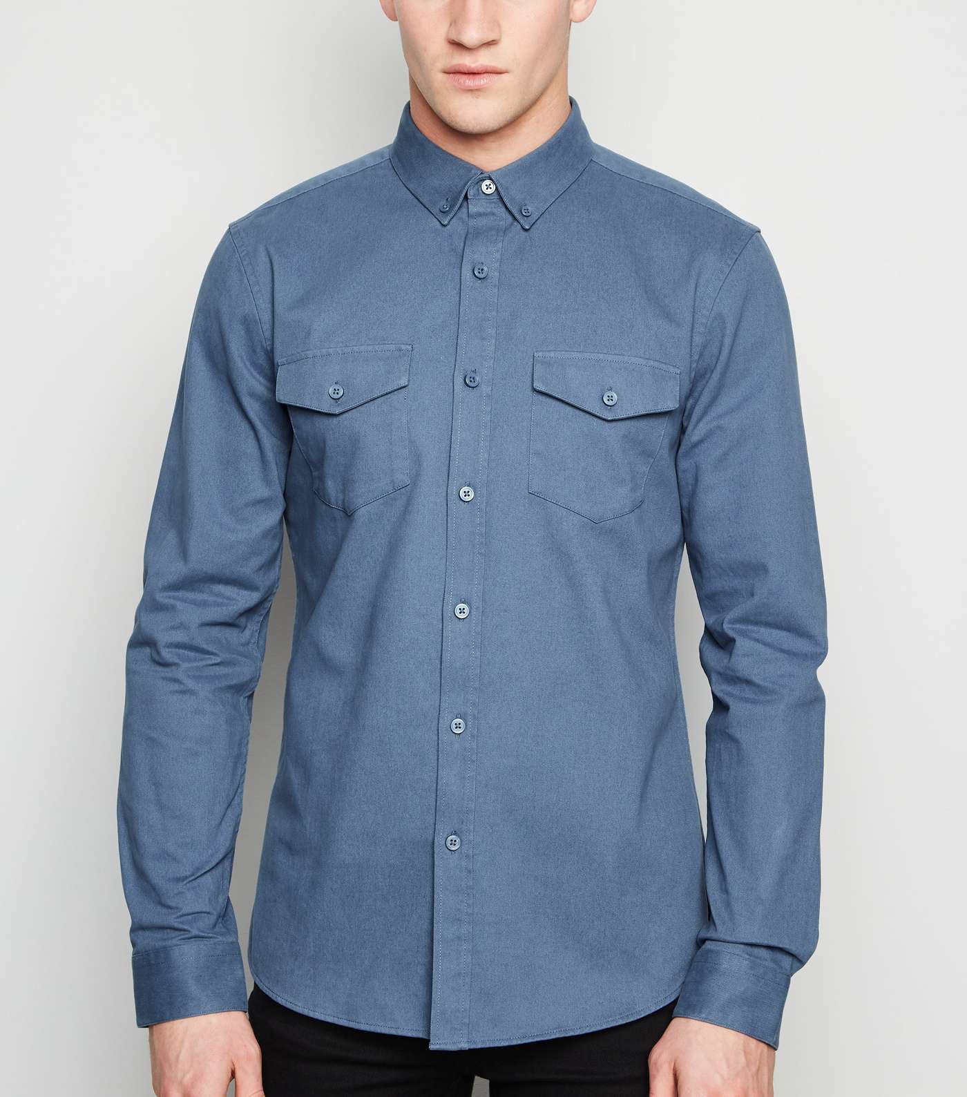 Blue Twill Long Sleeve Shirt