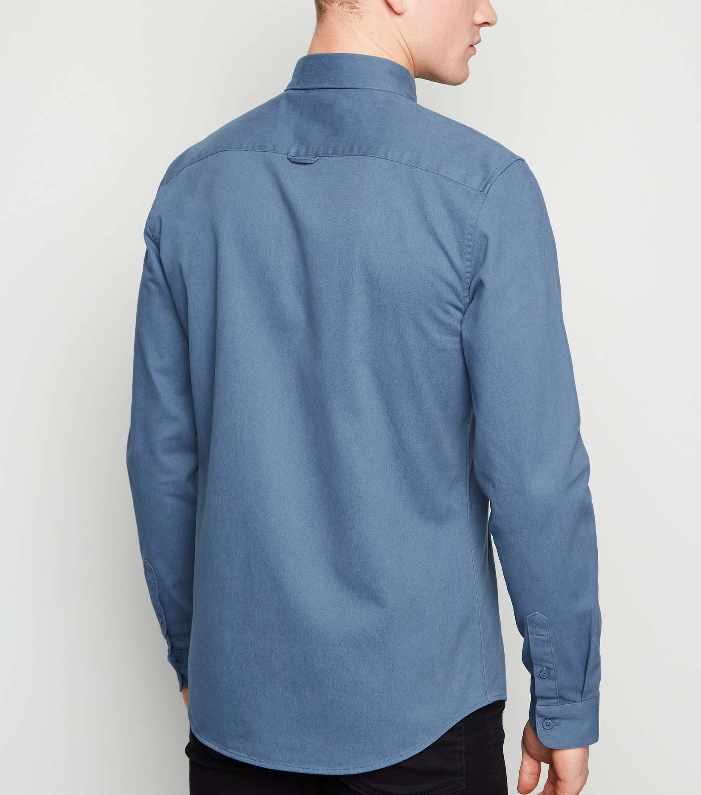 Blue Twill Long Sleeve Shirt Image 3