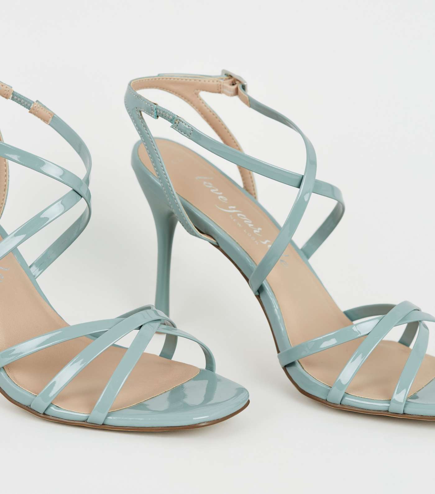 Mint Green Patent Strappy Stiletto Heels Image 3